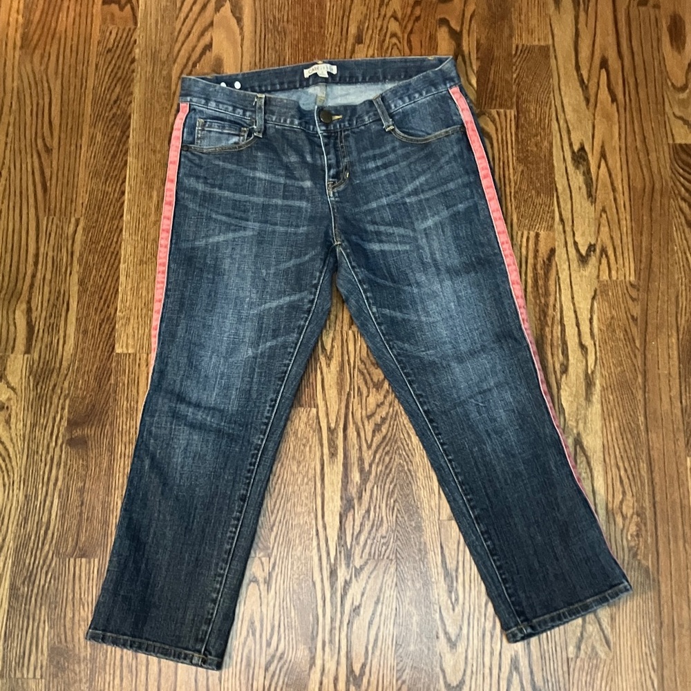 Cute CAbi ankle jeans red stripe 8